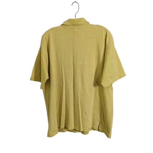 Vintage 1980s Club Monaco Mens Cotton Polo Size XL Solid Golden Yellow Golf - Picture 2 of 4